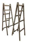 Pair of vintage step ladders H163cm