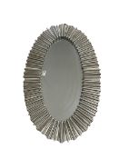 Modern oval wall mirror with grey frame