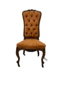 19th century walnut lady's salon chair