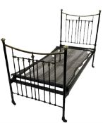 Early 20th century brass single bedstead