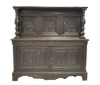 19th century and later oak court cupboard