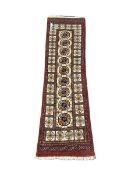 Persian Bokhara red ground runner rug 250cm x 66cm