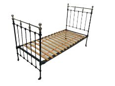 Cast iron and brass bed stead