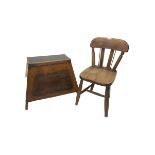 20th century child chair together with an oak shoe cleaning and polish box