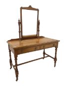 Victorian pine mirror back dressing table