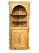 Victorian style barrel back corner cabinet