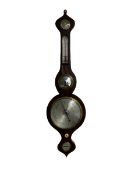 A rosewood mercury wheel barometer c1860 with an “onion” top and conforming base