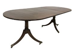 Regency design twin pillar dining table