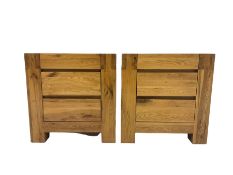 Pair of oak bedside chests