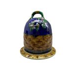 Modern majolica cheese dome and stand