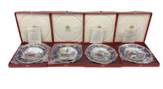 Set of four Spode limited edition plates from the British Steam series
