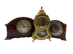 1920s mantel clock with steel dial and mahogany case