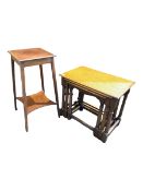 Edwardian wash stand together with oak nest of tables