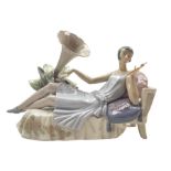 Lladro figure 'The Flapper' 1920s reclining figure L29cm