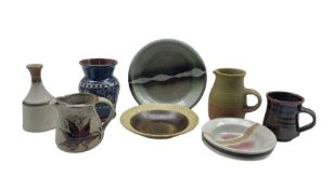 Early David Lloyd-Jones (British 1928-1994) stoneware footed bowl and jug