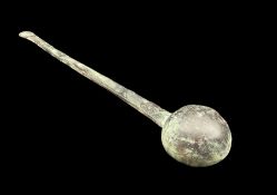 Roman 3rd century long handled ladle shape spoon L37cm
