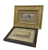 Stevengraph silkwork picture 'For Life or Death' in gilt frame and another 'The Present Time' with S