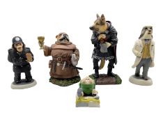 Five Robert Harrop figures comprising three Doggie People: 'Bulldog Friar Tuck'