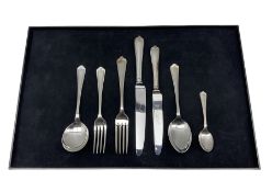 Quantity of Jesmond pattern plated cutlery comprising eight table knives