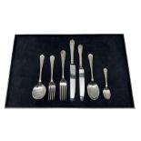 Quantity of Jesmond pattern plated cutlery comprising eight table knives