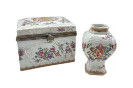 19th Century Samson porcelain armorial casket