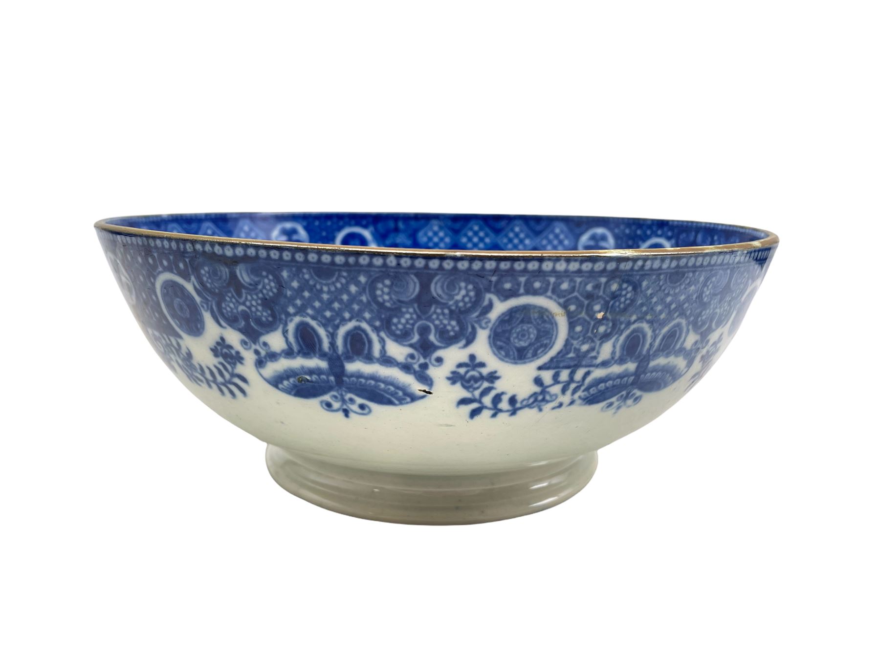Early 19th century bowl printed in blue with a portrait of Nelson - Image 2 of 2
