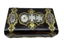 Victorian coromandel playing card box