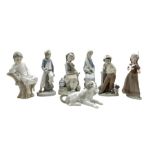 Six Lladro figures including American Love (boxed) 6153