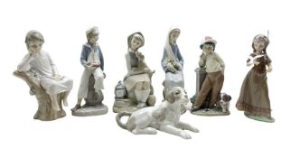 Six Lladro figures including American Love (boxed) 6153