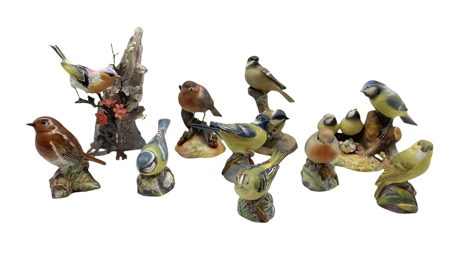 Six Royal Worcester bird ornaments