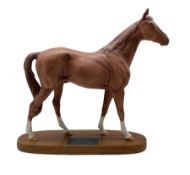 Beswick model of 'The Minstrel' Racehorse of the Year 1977 from the Connoisseur series on wooden pli