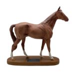 Beswick model of 'The Minstrel' Racehorse of the Year 1977 from the Connoisseur series on wooden pli