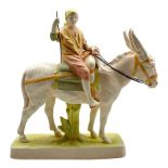 Large Royal Dux model of a mule and rider