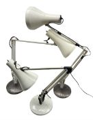 Three cream finish anglepoise lamps