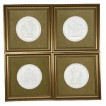 Set of four Royal Copenhagen four seasons plaques D14cm