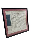 18th century legal document in the court of common pleas appointing an attorney June 1777 26cm x 27c