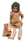 Schoenau & Hoffmeister 1909 bisque head doll with sleeping eyes and open mouth H53cm