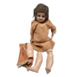 Schoenau & Hoffmeister 1909 bisque head doll with sleeping eyes and open mouth H53cm