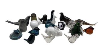 Collection of Wedgwood coloured glass animal and bird paperweights (19)
