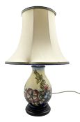 Moorcroft 'Sweet Briar' pattern table lamp with shade