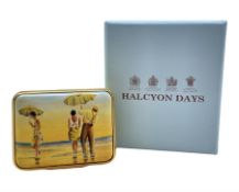 Halcyon days enamel box 'Mad Dogs' inspired by a 1992 oil painting by Jack Vettriano