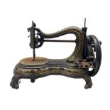 Early 20th century Jones cast iron sewing machine 'The Lightning Hand Machine'