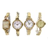 Bernex 9ct gold ladies manual wind presentation bracelet wristwatch