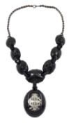 Victorian Whitby jet mourning necklace