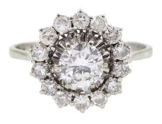 18ct white gold round brilliant cut diamond cluster ring
