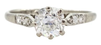 Early-mid 20th century white gold single stone old cut diamond ring