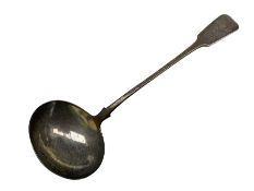 Early Victorian silver fiddle pattern soup ladle London 1842 Maker William Eaton 9.9oz