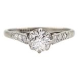 Early-mid 20th century white gold single stone old cut diamond ring