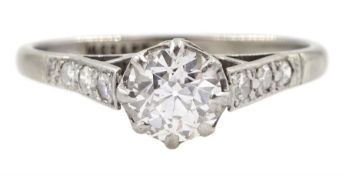 Early-mid 20th century white gold single stone old cut diamond ring