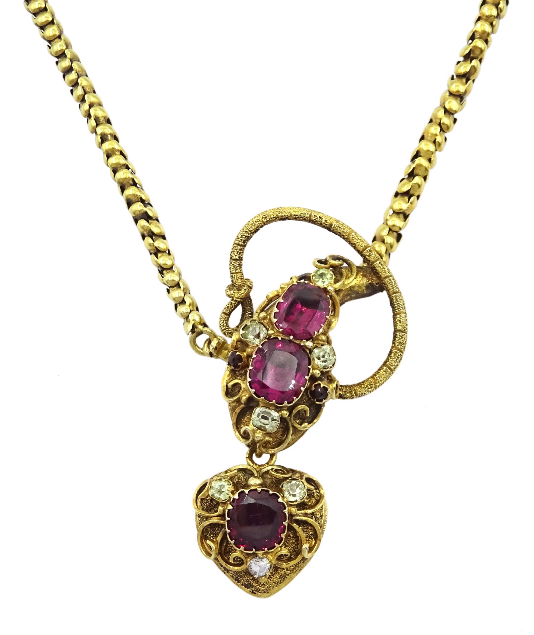 Victorian gold snake necklace - Image 2 of 14